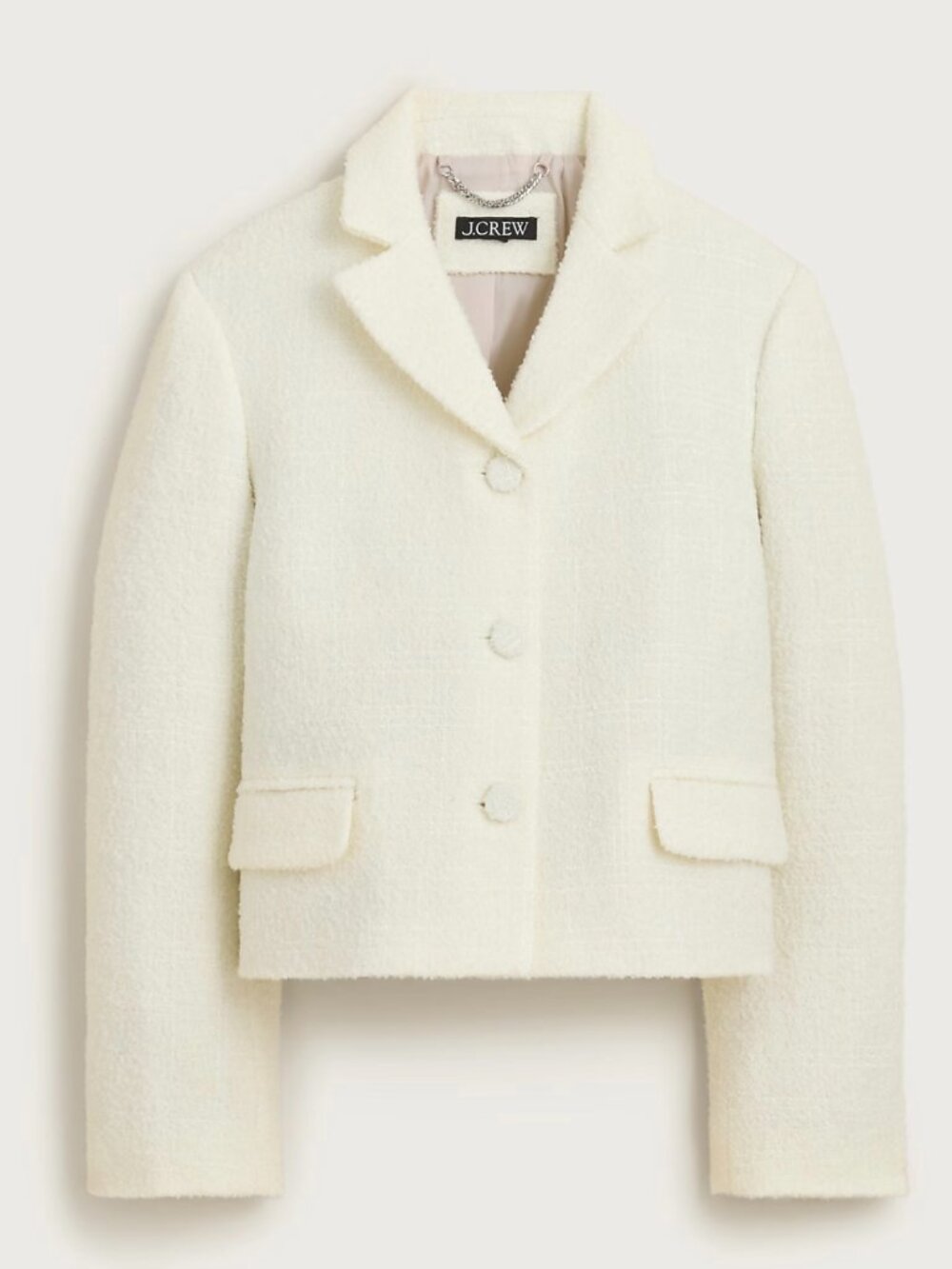 j.crew LENORE LADY BLAZER IN boucle tweed. SIZE: 16. ivory. ITEM # CS649.